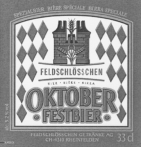 OKTOBER FESTBIER FELDSCHLÖSSCHEN BIER BIÈRE BIRRA Logo (IGE, 06.07.2006)