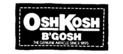 OSHKOSH B'GOSH THE GENUINE ARTICLE SINCE 1895 Logo (IGE, 04/02/1990)