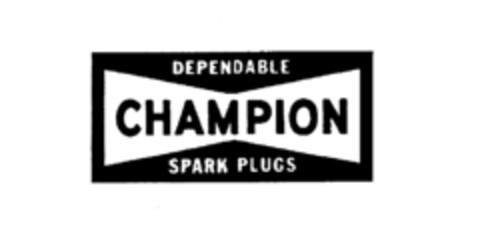DEPENDABLE CHAMPION SPARK PLUGS Logo (IGE, 10.08.1976)