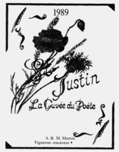 1989 St-Justin La Cuvée du Poète A. & M. Mamin Logo (IGE, 19.04.1990)