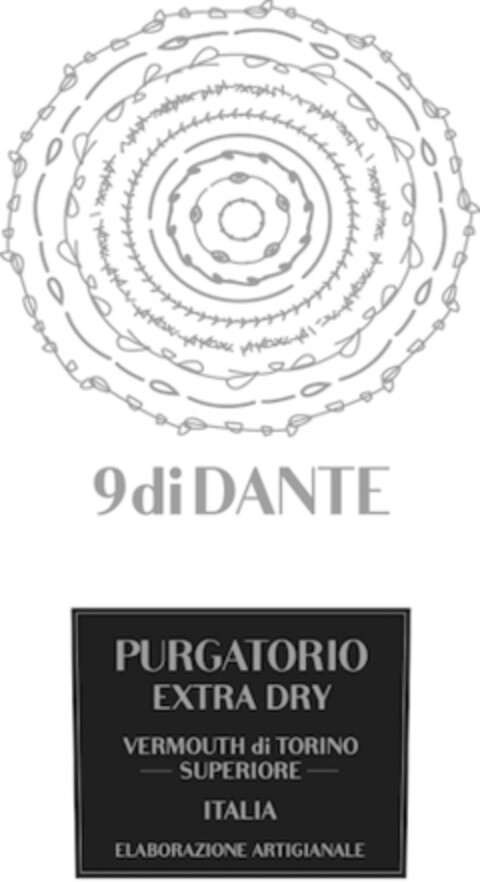 9diDANTE PURGATORIO EXTRA DRY VERMOUTH di TORINO SUPERIORE ITALIA ELABORAZIONE ARTIGIANALE Logo (IGE, 06.10.2021)