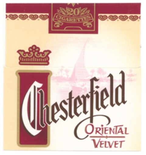 20 CIGARETTES Chesterfild ORIENTAL VELVET Logo (IGE, 03.05.2004)