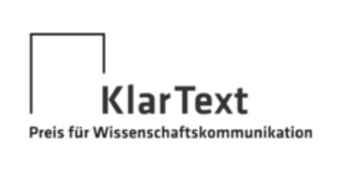 KlarText Preis für Wissenschaftskommunikation Logo (IGE, 09/27/2019)