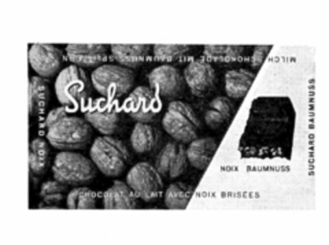 Suchard NOIX BAUMNUSS SUCHARD BAUMNUSS MILCH SCHOKOLADE MIT BAUMNUSS-SPLITTERN SUCHARD NOIX CHOCOLAT AU LAIT AVEC NOIX BRISÉES Logo (IGE, 14.08.1979)