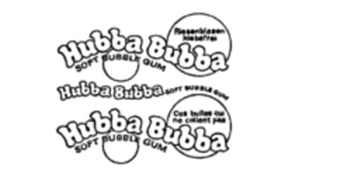 Hubba Bubba Riesenblasen klebefrei SOFT BUBBLE GUM Hubba Bubba SOFT BUBBLE GUM Hubba Bubba Ces bulles qui ne collent pas SOFT BUBBLE GUM Logo (IGE, 30.10.1980)
