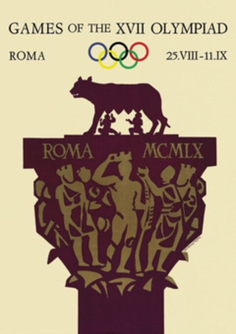 GAMES OF THE XVII OLYMPIAD ROMA 25.VIII-11.IX ROMA MCMLX Logo (IGE, 31.07.2012)