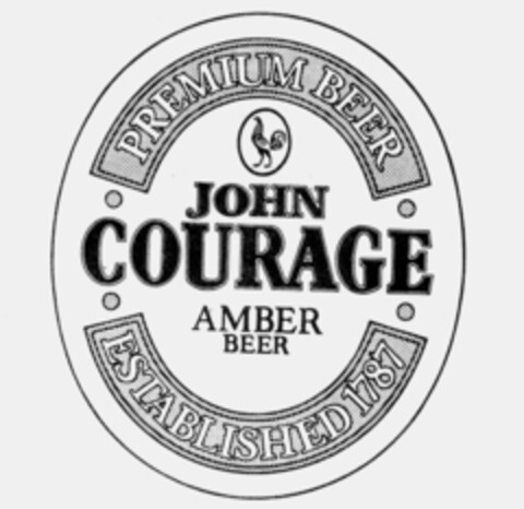 PREMIUM BEER JOHN COURAGE AMBER BEER ESTABLISHED 1787 Logo (IGE, 06.03.1990)
