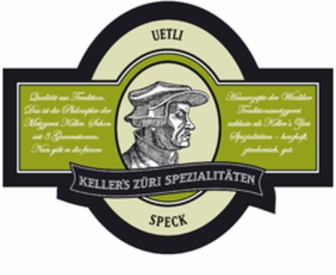 UETLI SPECK KELLER'S ZÜRI SPEZIALITÄTEN Logo (IGE, 18.09.2017)