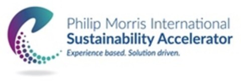 Philip Morris International Sustainability Accelerator Experience based. Solution driven. Logo (IGE, 10/12/2023)