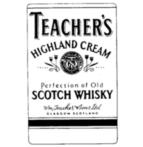 TEACHER'S HIGHLAND CREAM Perfection of Old SCOTCH WHISKY Logo (IGE, 01/25/1989)