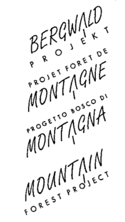 BERGWALD PROJEKT FORET DE MONTAGNE BOSCO DI MONTAGNA MOUNTAINFOREST Logo (IGE, 03.12.1993)