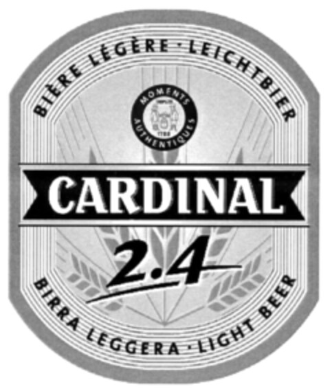 CARDINAL 2.4 BIÈRE LÉGÈRE LEICHTBIER BIRRA LEGGERA LIGHT BEER Logo (IGE, 25.10.2005)