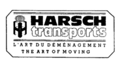 HARSCH transports L'ART DU DéMéNAGEMENT THE ART OF MOVING Logo (IGE, 09/27/1988)