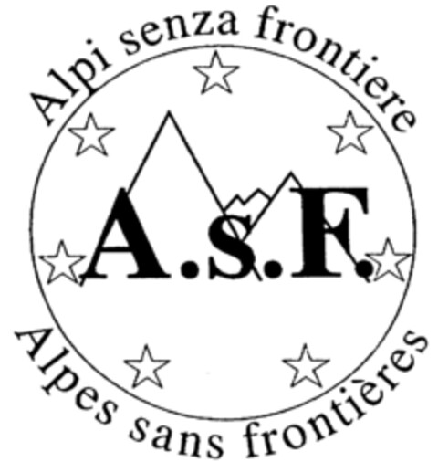 A.S.F. Alpi senza frontiere Alpes sans frontières Logo (IGE, 02/13/2001)