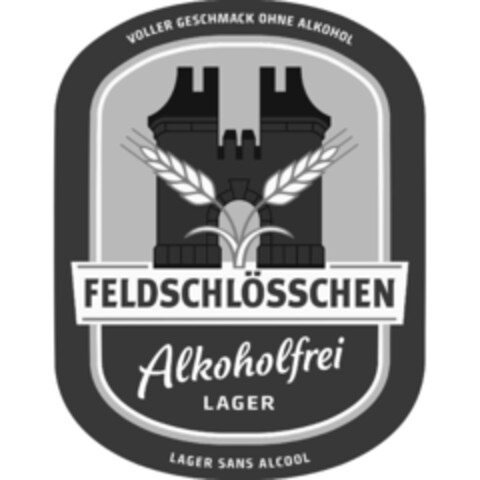 VOLLER GESCHMACK OHNE ALKOHOL FELDSCHLÖSSCHEN Alkoholfrei LAGER LAGER SANS ALCOOL Logo (IGE, 29.01.2018)
