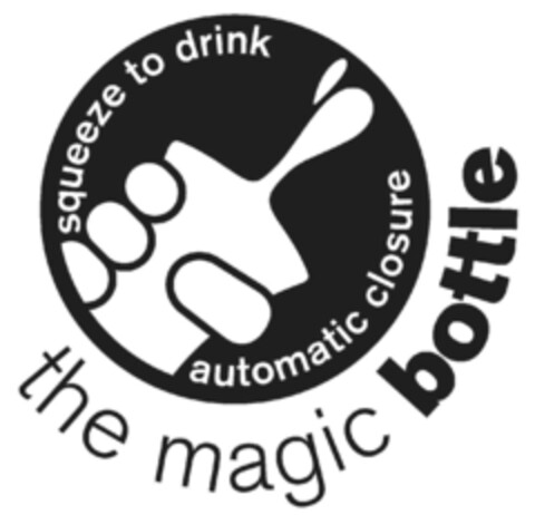 squeeze to drink automatic closure the magic bottle Logo (IGE, 22.12.2009)