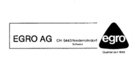 egro EGRO AG Qualität seit 1849 Logo (IGE, 25.07.1978)