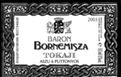 BARON BORNEMISZA TOKAJI ASZU 6 PUTTONYOS 2003 Logo (IGE, 12/20/2011)