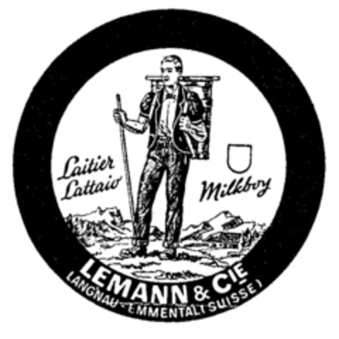 Laitier, Lattaio, Milkboy, LEMANN & CIE LANGNAU - EMMENTAL (SUISSE) Logo (IGE, 12.06.1991)