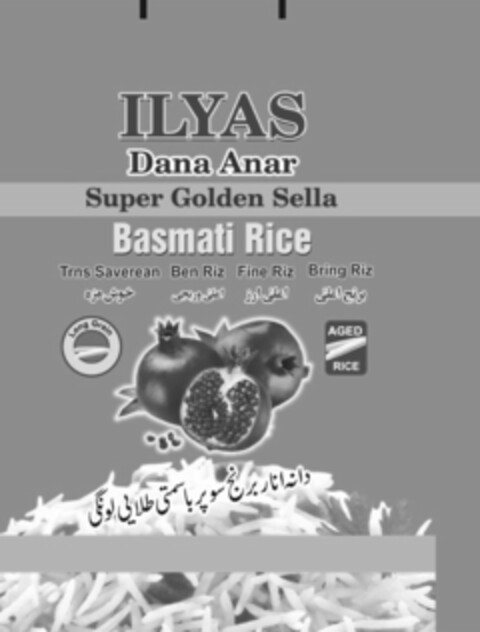 ILYAS Dana Anar Super Golden Sella Basmati Rice Trns Saveran Ben Riz Fine Riz Bring Riz Long Grain AGED RICE Logo (IGE, 01.07.2019)