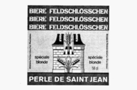 BIERE FELDSCHLöSSCHEN PERLE DE SAINT JEAN Logo (IGE, 23.10.1987)