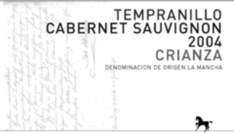 TEMPRANILLO CABERNET SAUVIGNON 2004 CRIANZA DENOMINACION DE ORIGEN LA MANCHA Logo (IGE, 01/03/2008)