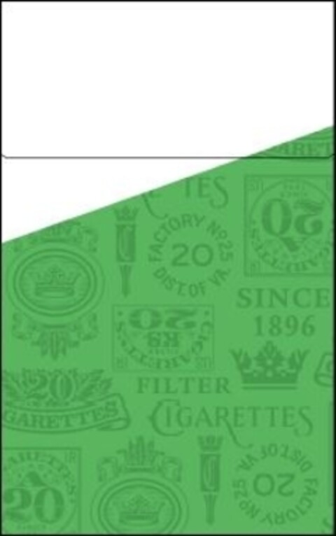 ES 20 FACTORY N° 25 DIST. OF VA. 20 SINCE 1896 20 CIGARETTES 20 GARETTES FILTER CIGARETTES A 20 20 FACTORY N° 25 DIST. OF VA. Logo (IGE, 04/25/2017)