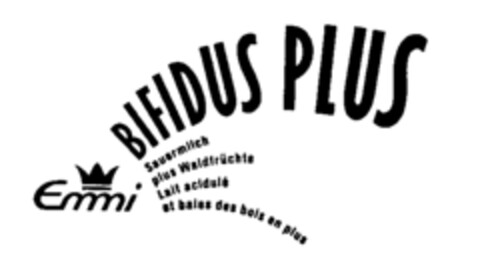 Emmi BIFIDUS PLUS Sauermilch plus Waldfrüchte Lait acidulé et baies des bois en plus Logo (IGE, 14.03.1990)