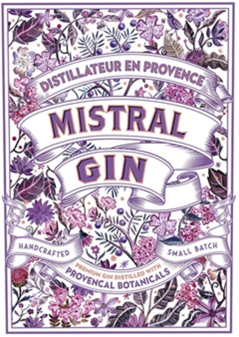 DISTILLATEUR EN PROVENCE MISTRAL GIN HANDCRAFTED PREMIUM GIN DISTILLED WITH PROVENCAL BOTANICALS SMALL BATCH Logo (IGE, 11.03.2019)