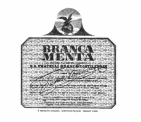 BRANCA MENTA S.A. FRATELLI BRANCA DISTILLERIE Logo (IGE, 11/23/1986)