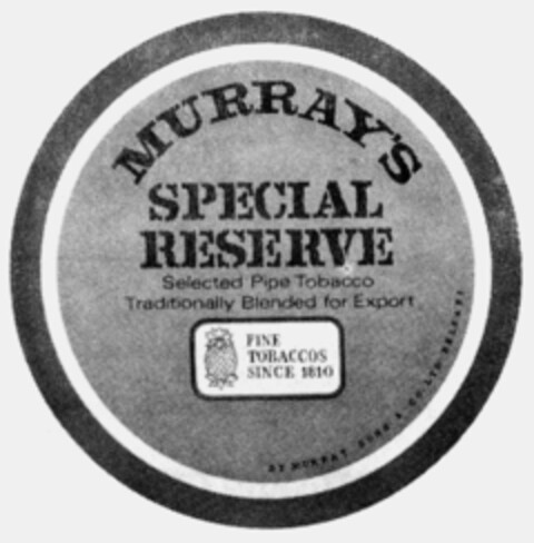 MURRAY'S SPECIAL RESERVE Logo (IGE, 11.01.1993)