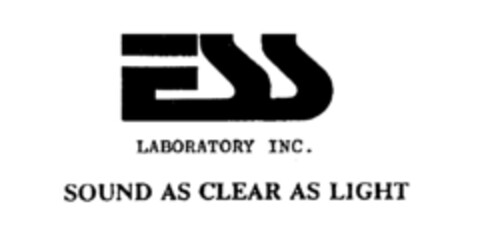 ESS LABORATORY INC. SOUND AS CLEAR AS LIGHT Logo (IGE, 11/18/1985)
