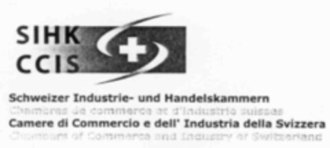 SIHK CCIS Schweizerische Industrie- und Handelskammer Chambres de commerce et d'industrie suisses Camere di Commercio e dell'Industria della Swizzera Chambers of Commerce and Industry of Switzerland Logo (IGE, 22.05.2000)