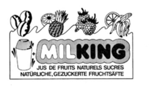 MILKING JUS DE FRUITS NATURELS SUCRES NATÜRLICHE, GEZUCKERTE FRUCHTSÄFTE Logo (IGE, 10/23/1978)