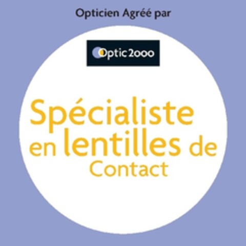 Opticien Agréé par Optic2000 Spécialiste en lentilles de Contact Logo (IGE, 30.09.2009)