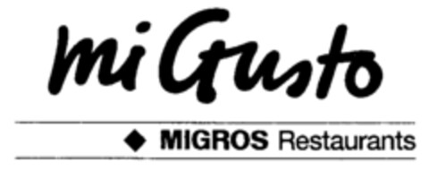 mi Gusto MIGROS Restaurants Logo (IGE, 02/18/1994)