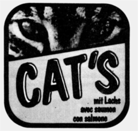 CAT'S mit Lachs avec saumon con salmone Logo (IGE, 09.11.1990)