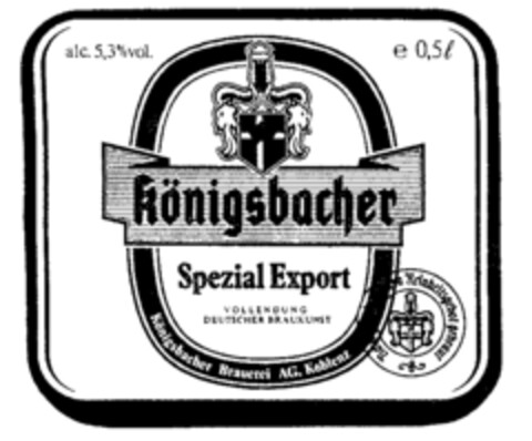 Königsbacher Spezial Export Logo (IGE, 03/02/1992)