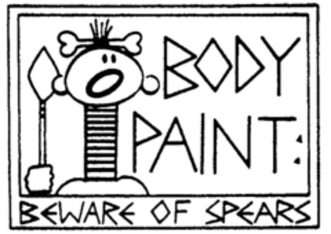 BODY PAINT BEWARE OF SPEARS Logo (IGE, 25.10.1989)