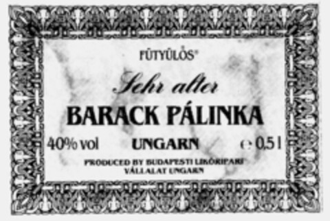 FüTYüLöS Sehr alter BARACK PALINKA UNGARN Logo (IGE, 11/19/1990)