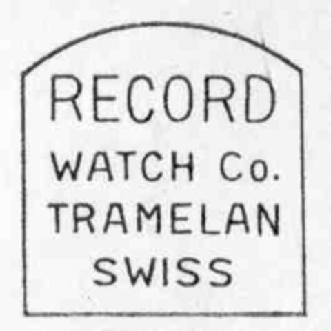 RECORD WATCH Co. TRAMELAN SWISS Logo (IGE, 29.05.1975)