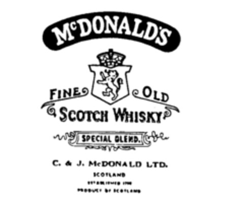 Mc DONALD'S FINE OLD SCOTCH WHISKY Logo (IGE, 02.07.1988)