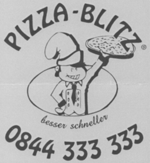 PIZZA-BLITZ besser schneller 0844 333 333 Logo (IGE, 05.11.2010)