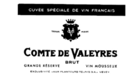 CUVéE SPéCIALE DE VIN FRANCAIS COMTE DE VALEYRES Logo (IGE, 25.08.1987)