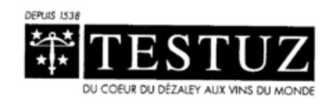 DEPUIS 1538 TESTUZ DU COEUR DU DÉZALEY AUX VINS DU MONDE Logo (IGE, 06.04.2001)