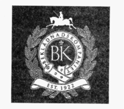 BK BEKLäDNADSKOMPANIET EST. 1922 Logo (IGE, 30.06.1987)