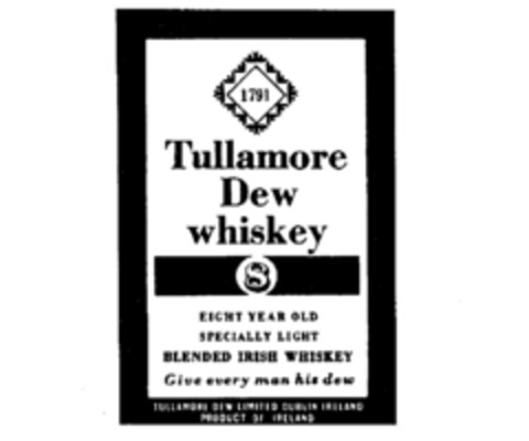 1791 Tullamore Dew whiskey 8 Logo (IGE, 31.07.1987)