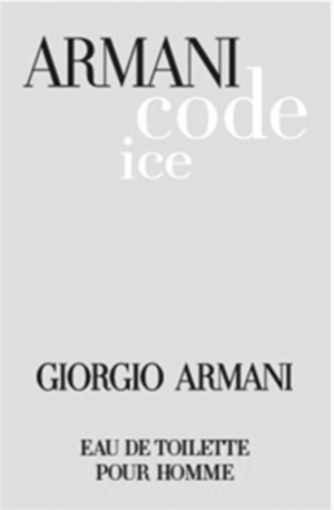 ARMANI code ice GIORGIO ARMANI EAU DE TOILETTE POUR HOMME Logo (IGE, 09.12.2013)