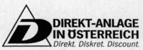 D DIREKT-ANLAGE IN ÖSTERREICH Direkt. Diskret. Discount. Logo (IGE, 01.10.1998)