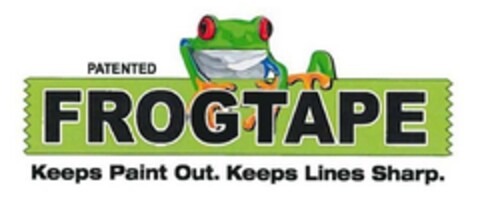 PATENTED FROGTAPE Keeps Paint Out. Keeps Lines Sharp. Logo (IGE, 08.08.2014)